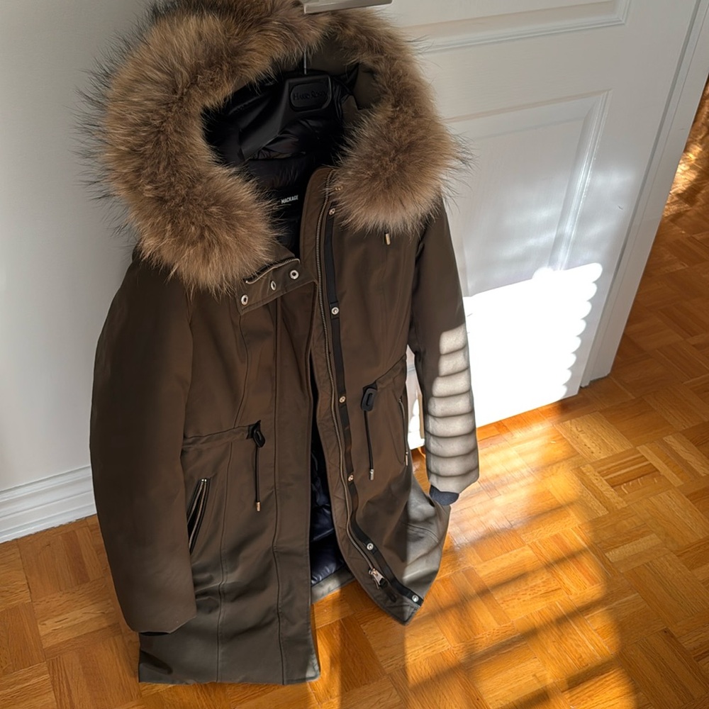 Brand new Mackage women’s jacket size S khaki Anabel coat SSENSE EXCLUSIVE